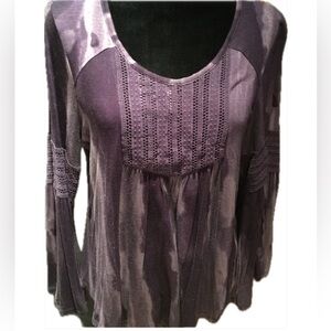 NWOT Bell sleeve purple tie dye top.